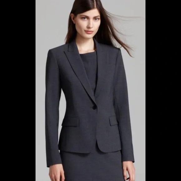 Theory Grey One-Button Blazer - Picture 2 of 11